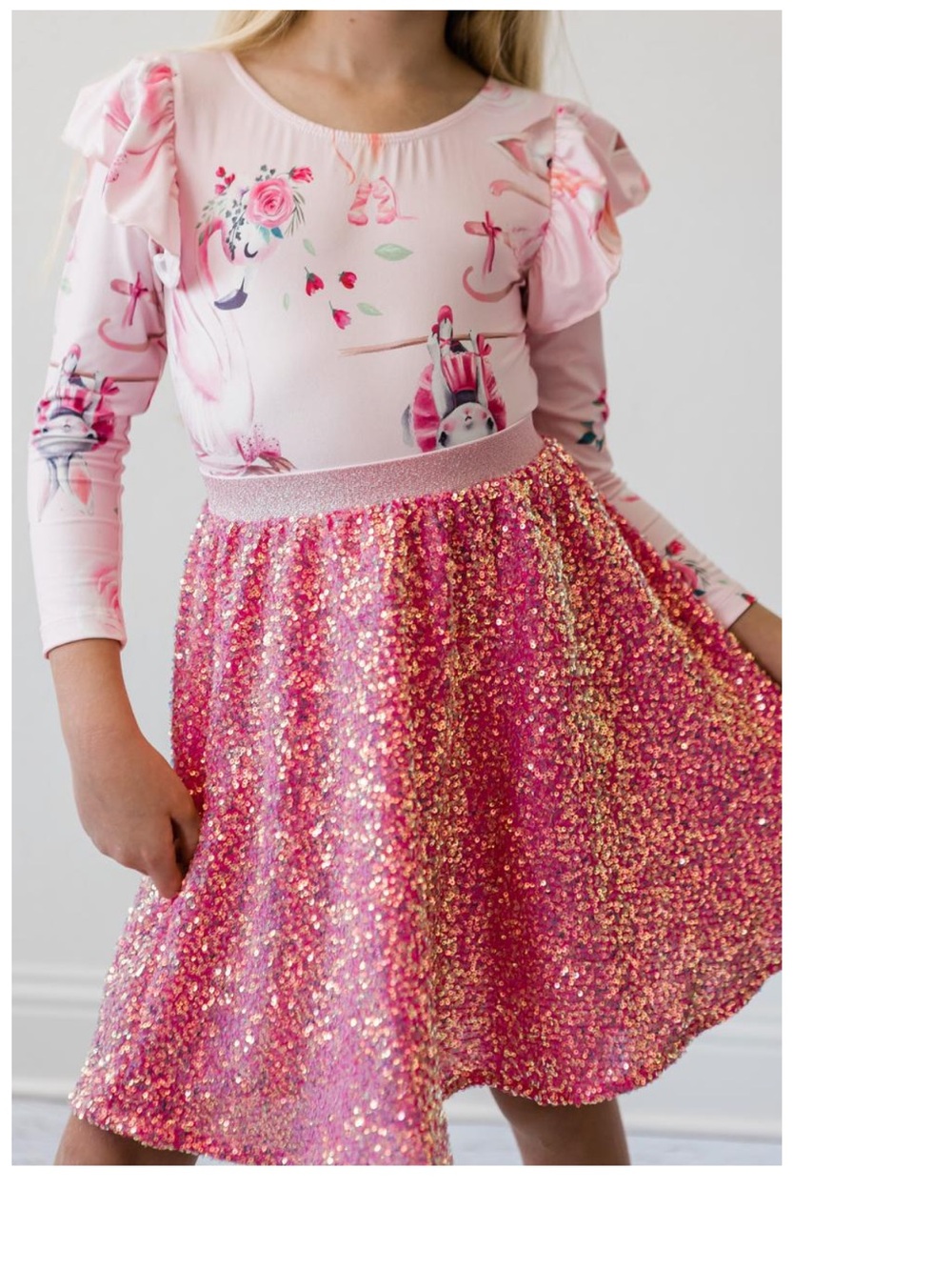 Mila & Rose Girls' 5/6 NWT Pink Sequin Party Skirt
